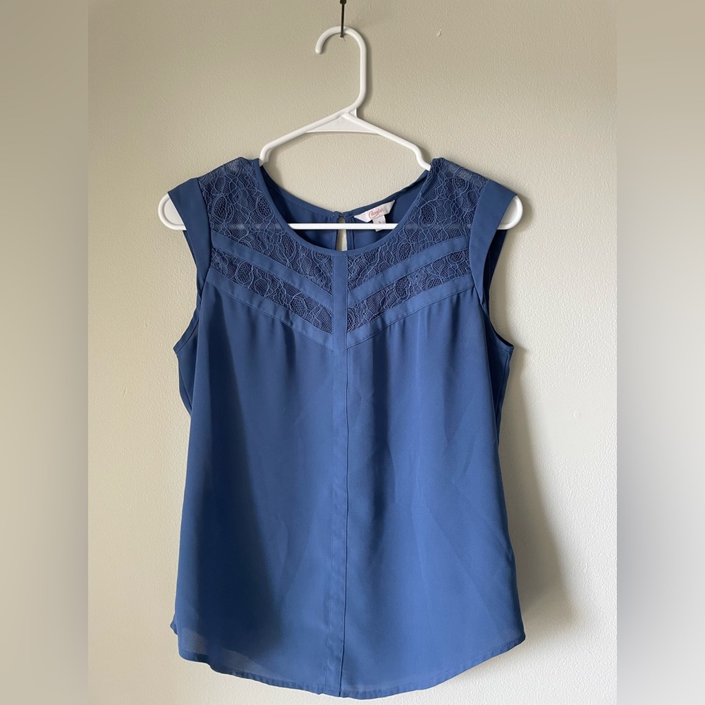 Blue Sleeveless Blouse